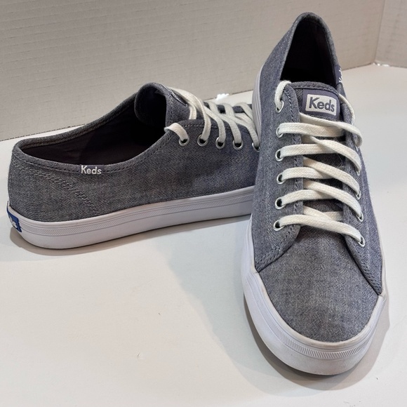 Keds Shoes - EUC Ked's Women's Kickstart Canvas Sneakers SZ 9 Blue Gray White Lace Up